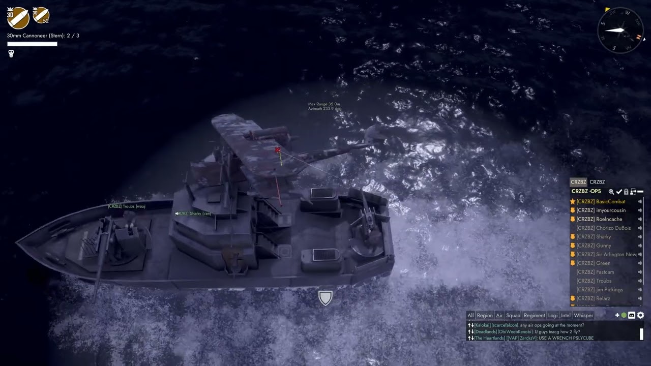 Foxhole - Scout plane crash into boat