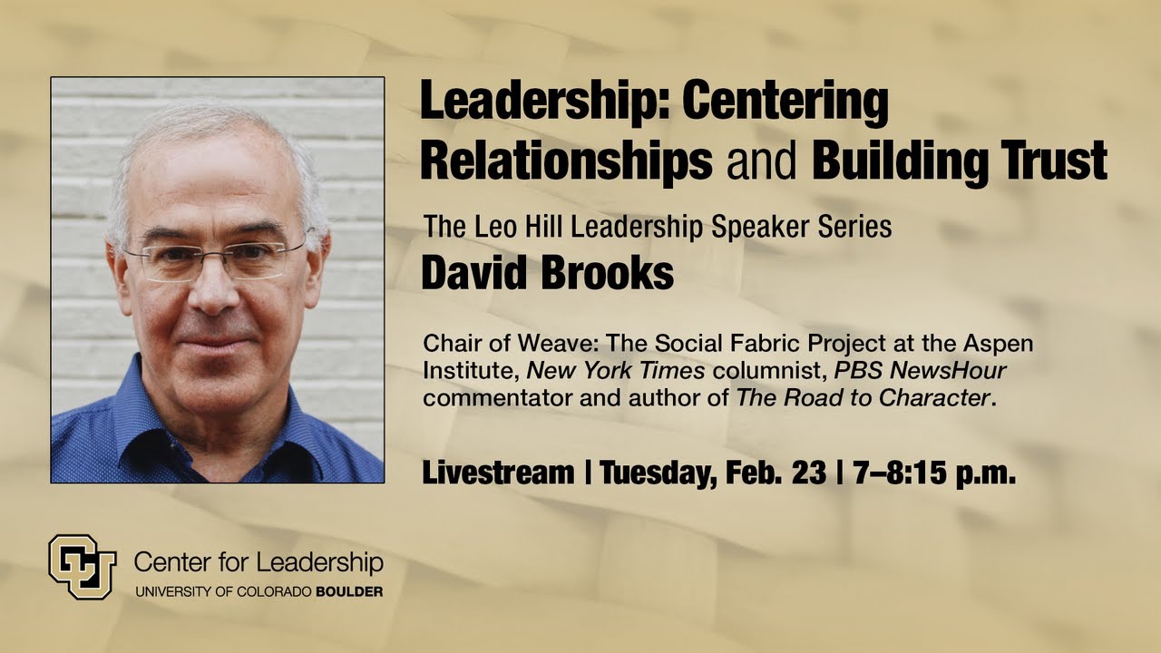 Leo Hill Leadership Speaker Series featuring David Brooks