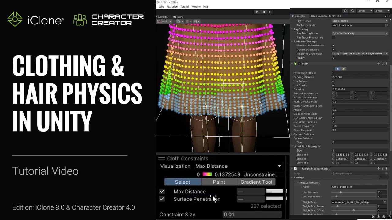 How to Easily Setup Cloth & Hair Physics in Unity | iClone 8 & Character Creator 4 Tutorial