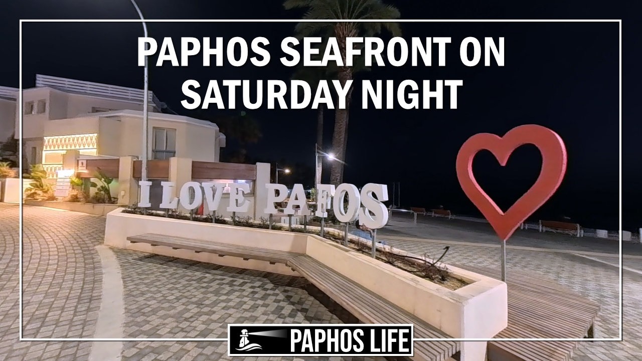 Paphos Seafront and Harbour On Saturday Night