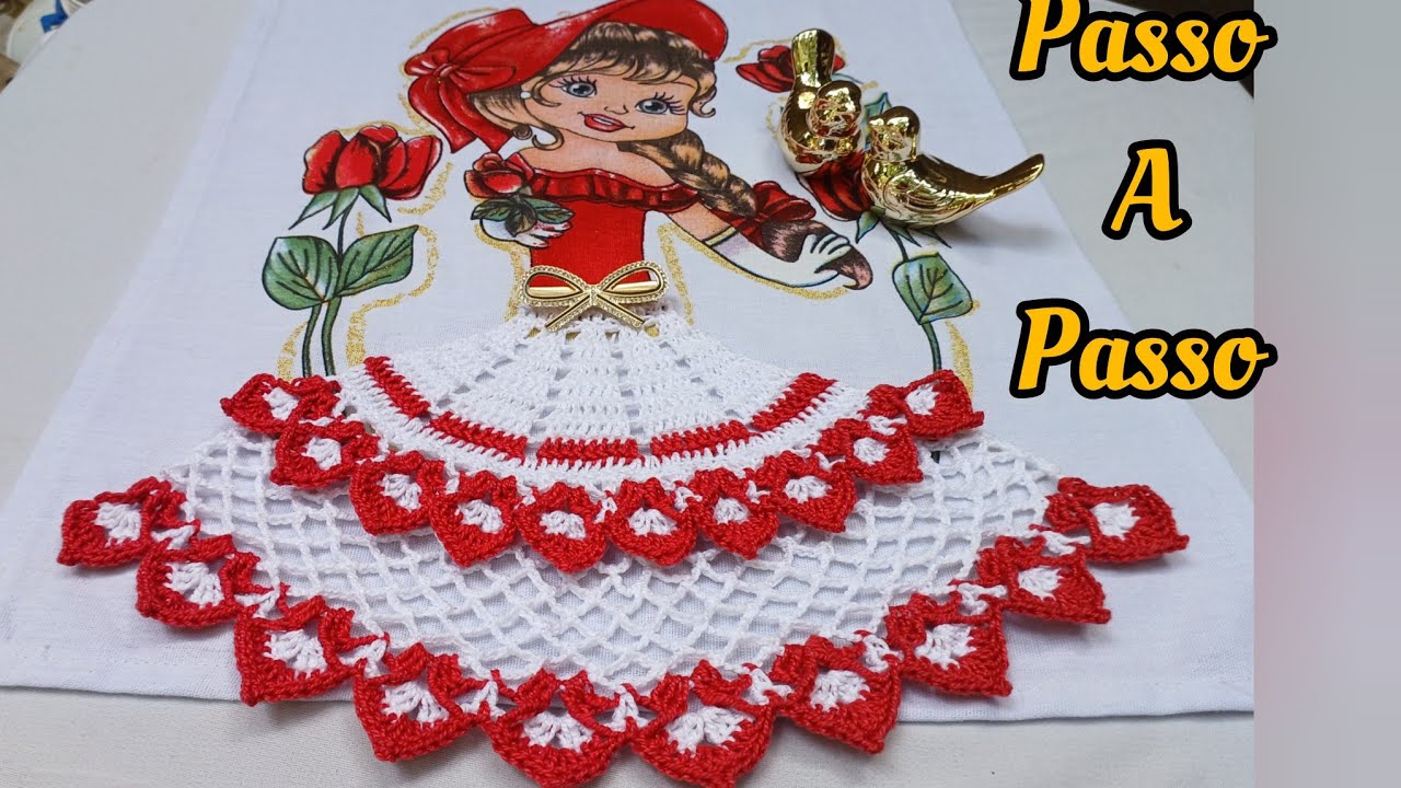 Saia de crochê para pano de prato PASSO A PASSO #crochet #croche 
