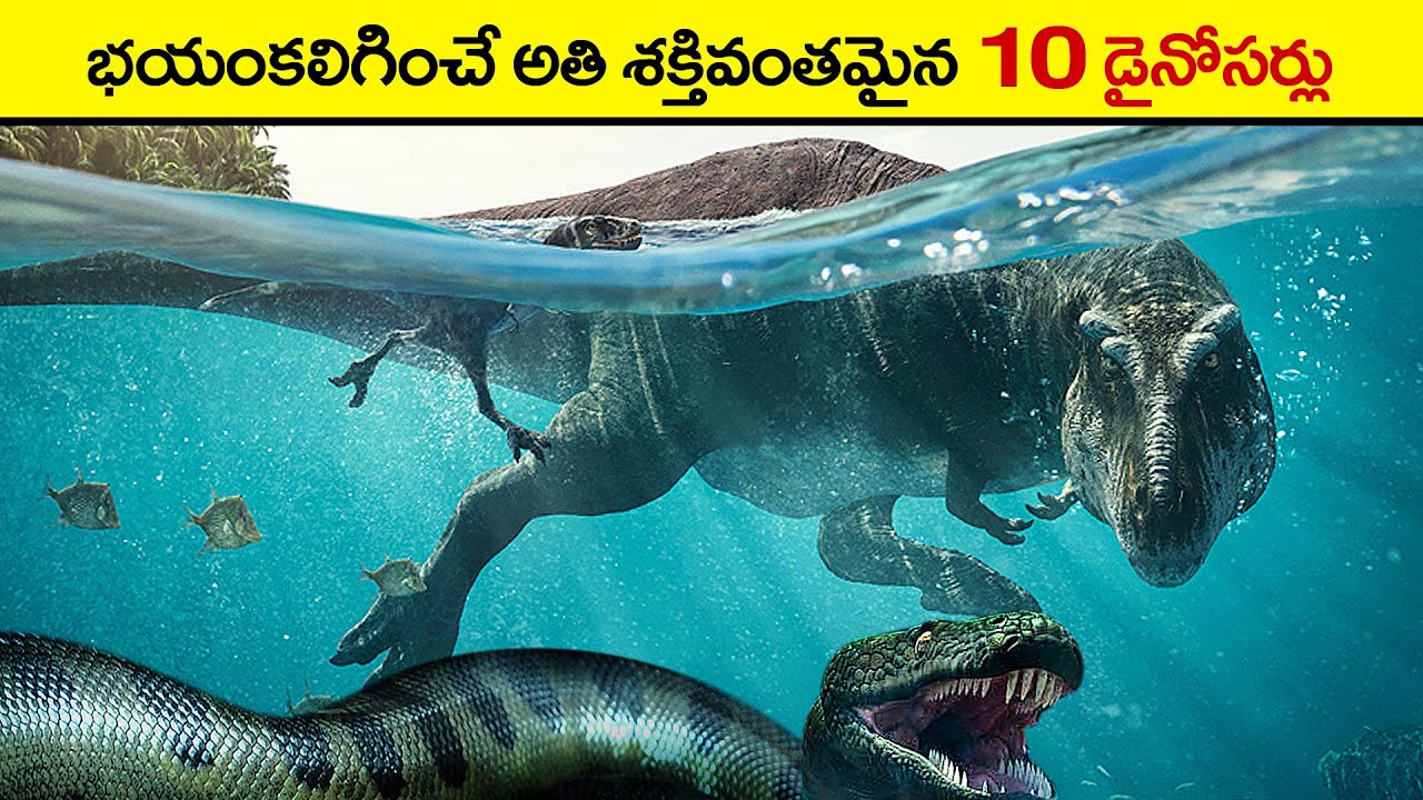 🔵 భయం కలిగించే 10 డైనోసర్స్ | top 10 most powerful dinosaurs in the world | jurassic world in telugu