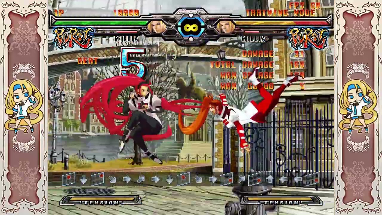 GGXXAC+R - Simple Millia Dustloop Combos