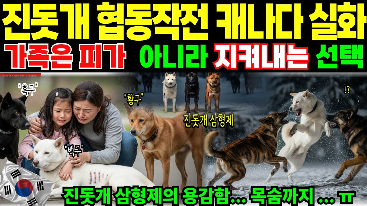 [해외감동사연]진돗개 3마리, 캐나다에서 실제 일어난 일   소녀를 둘러싼 목숨 건 전투가 시작됐다 감동실화