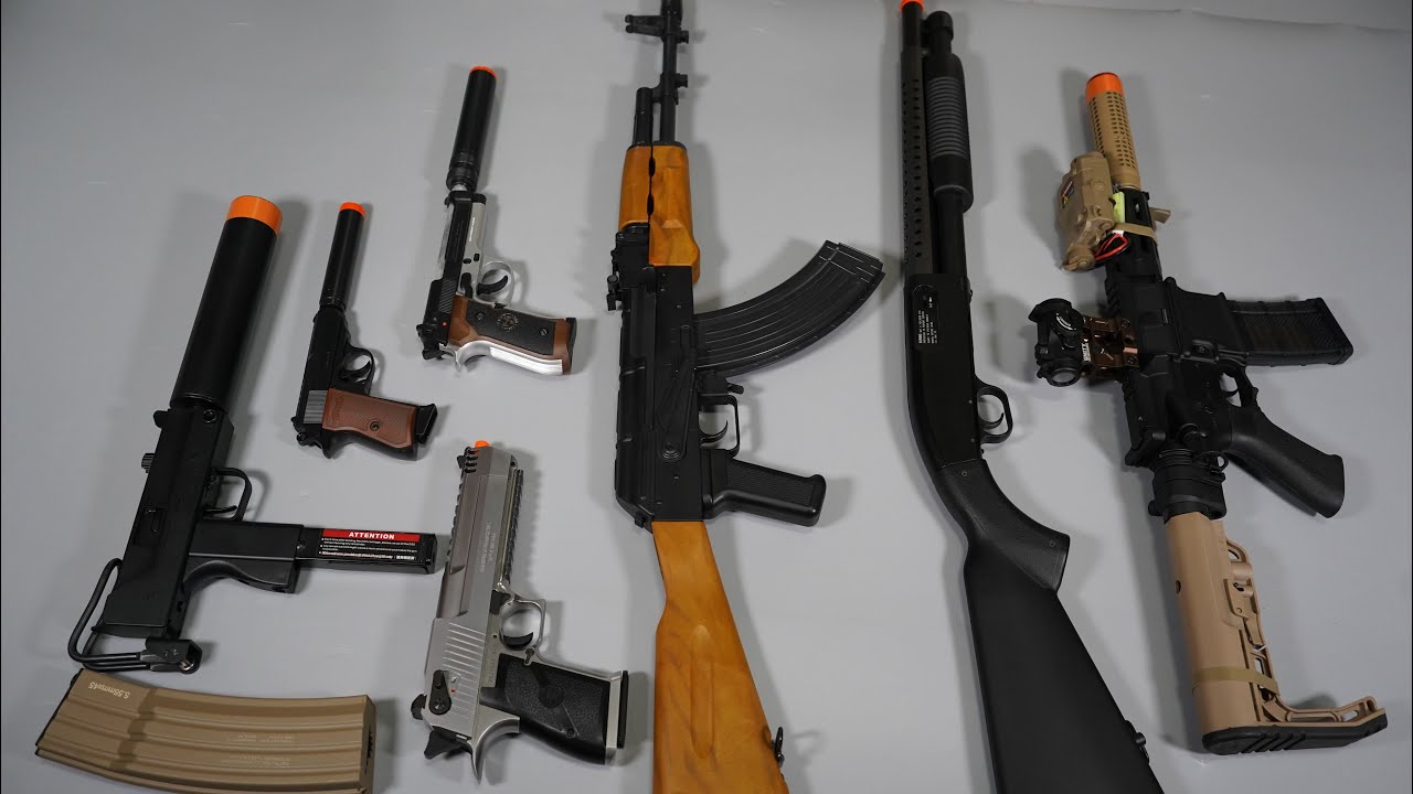 AK47 And AR15 or M4 Airsoft Toy Gun - Powerful Desert Eagle - Realistic Toy Guns Collection