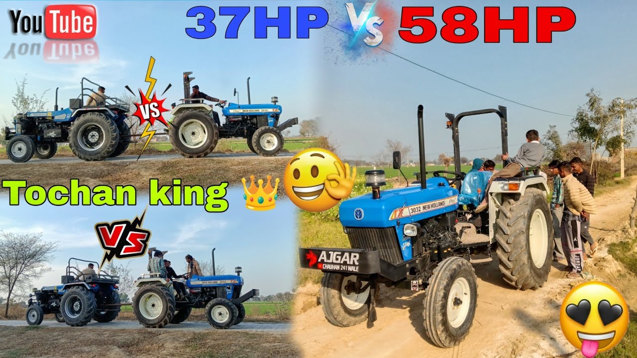 New Holland 3032 Vs Sonalika 750 Tochan 🔥 1000 kg  का अंतर 🚀🦁#chauhan241wale 