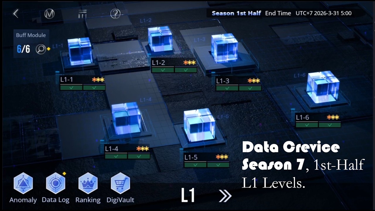 Data Crevice Season 7, 1st-Half: L1 Levels (2026 March 3 - 2026 March 31) | Path to Nowhere