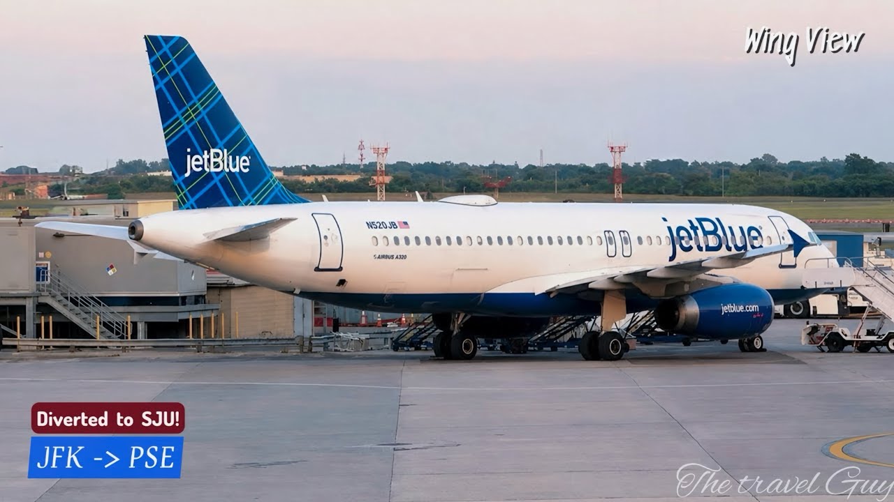(4K) JetBlue Airways A320 flight from JFK to Ponce Mercedita Airport! (Diverted to SJU)