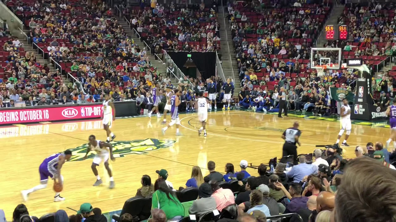 Final minute in KeyArena history (warriors vs kings preseason)