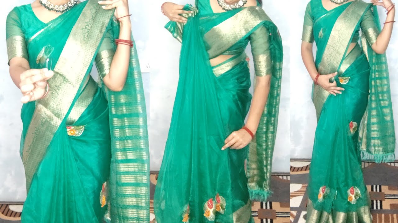 How to make perfect pleats in organza saree draping tutorial/ janmashtami special/ secret hacks 