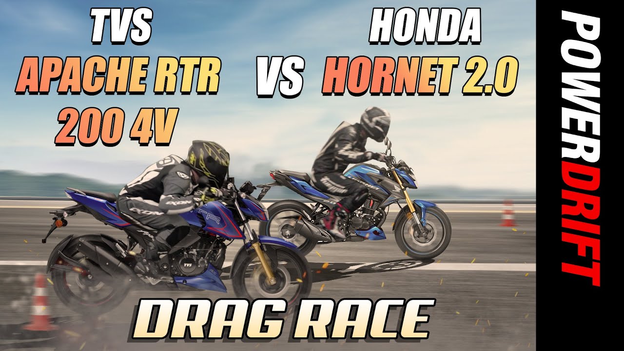 TVS Apache RTR 200 4V против Honda Hornet 2.0 | Дрэг-рейсинг | PowerDrift x Acko Insurance