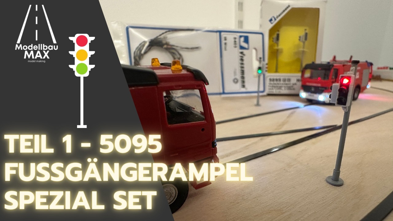 Vollautomatische Verkehrsampel 5095 mit Fu&szlig;g&auml;ngerampel Spezial Set CarMotion Viessmann Car System