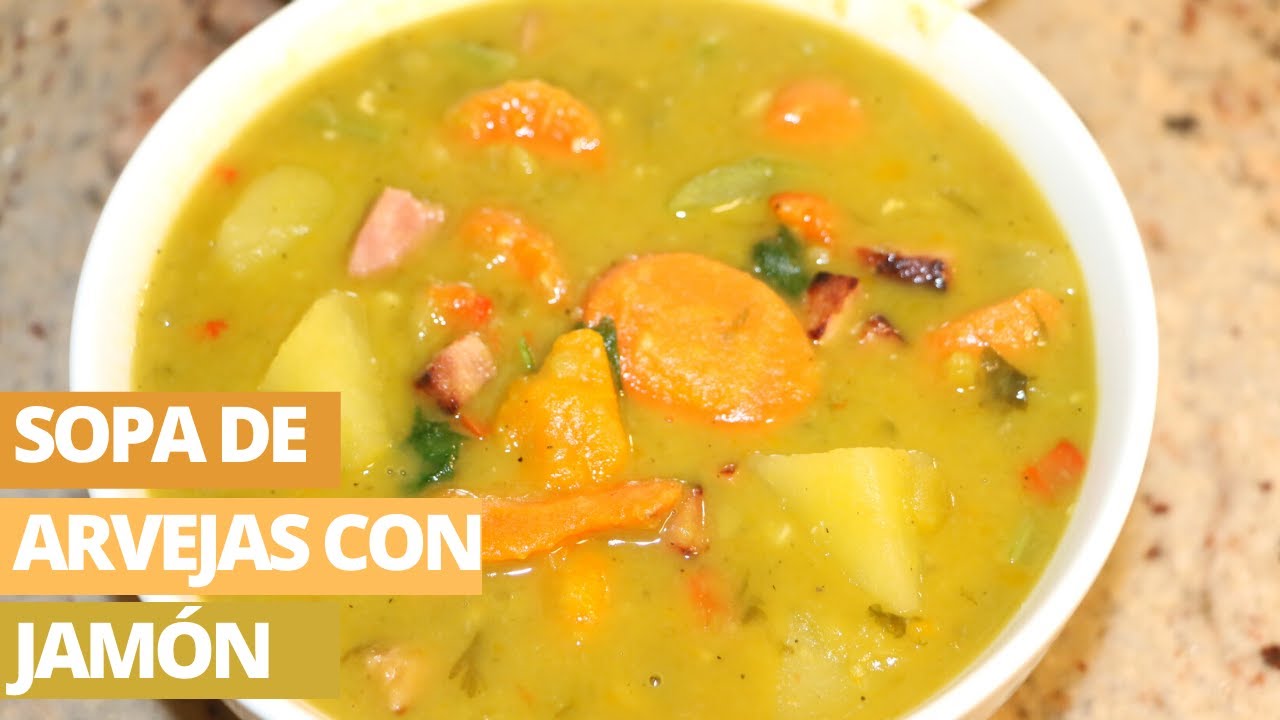 Sopa de arvejas verdes con jamón | Sopa saludable y rapida| Ros Emely