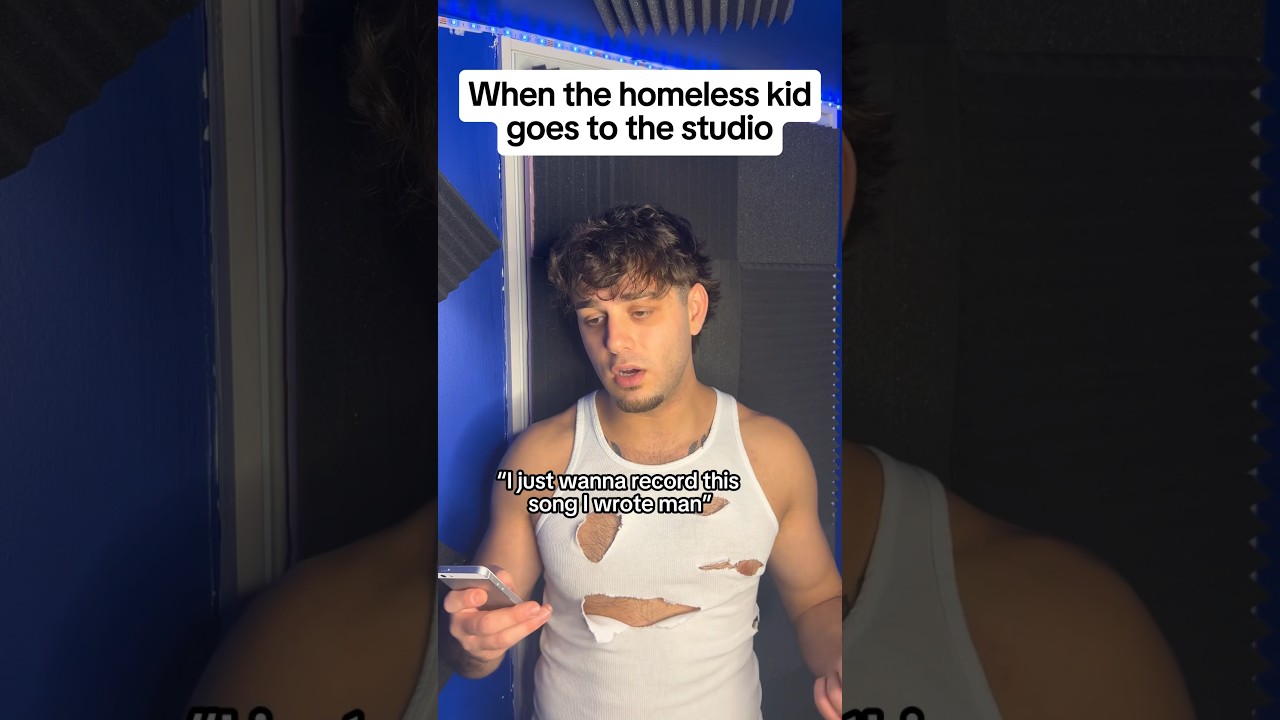 Homeless kid came to the studio for THAT😳 #shorts #music #hiphop