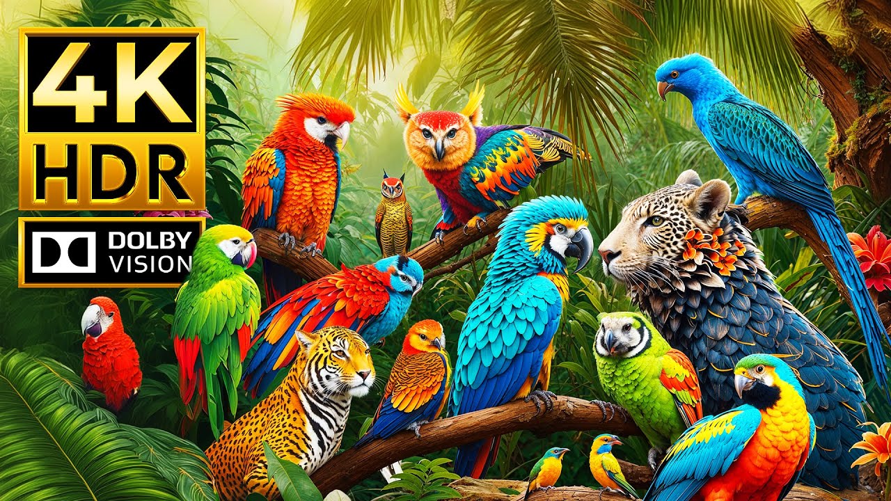 COLORFUL ANIMAL WORLD 4K HDR | с кинематографическим звуком (Colorful Animal Life)