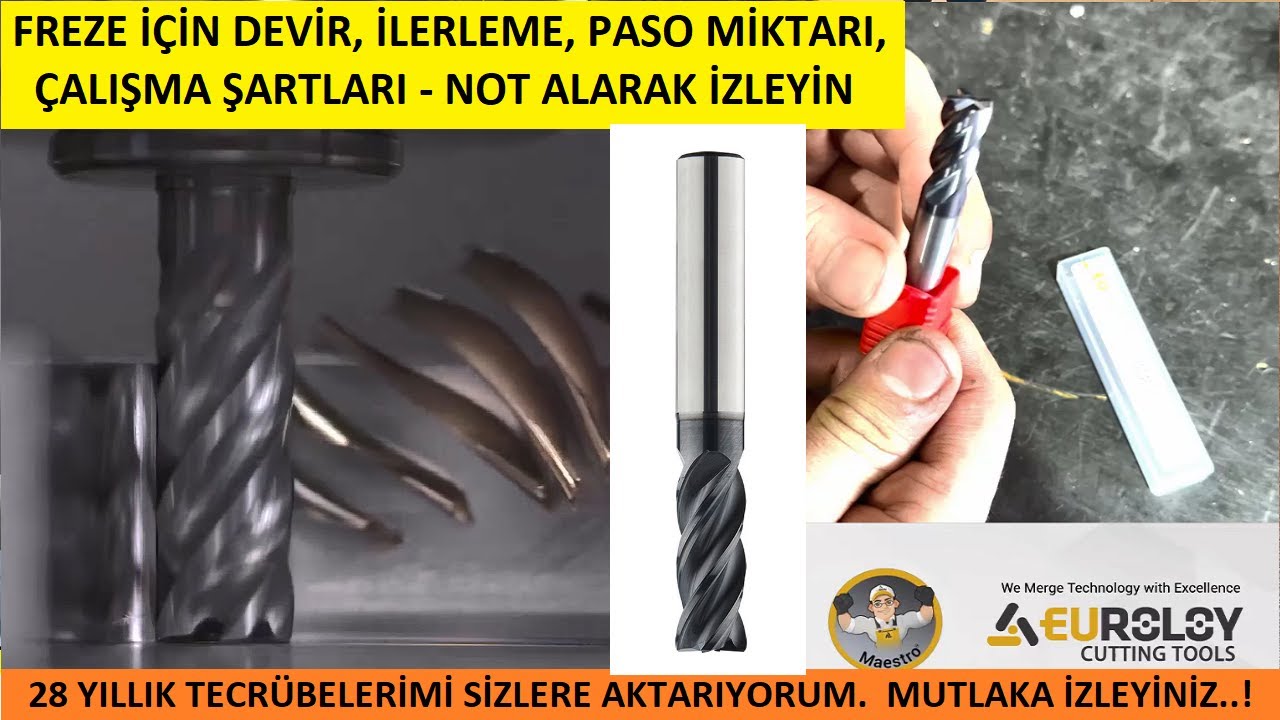 KARB&Uuml;R FREZE DEVİR, İLERLEME, PASO ve &Ccedil;ALIŞMA ŞARTLARI