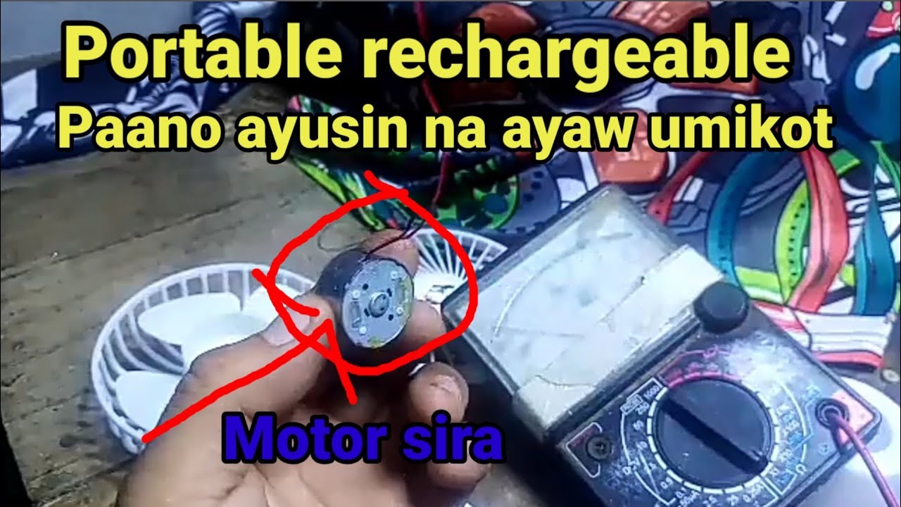 portable rechargeable fan,,paano ayusin na ayaw umikot,,
