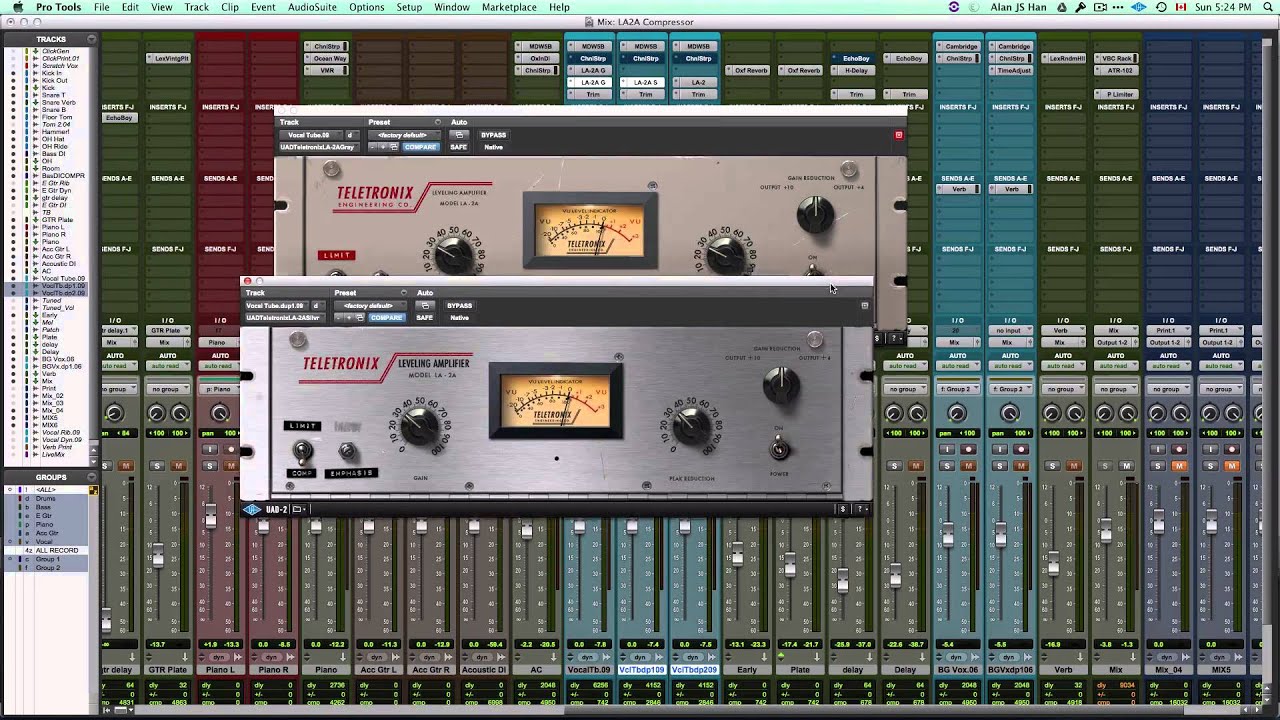[UAD] LA-2A 플러그인 사용 설명과 예제
