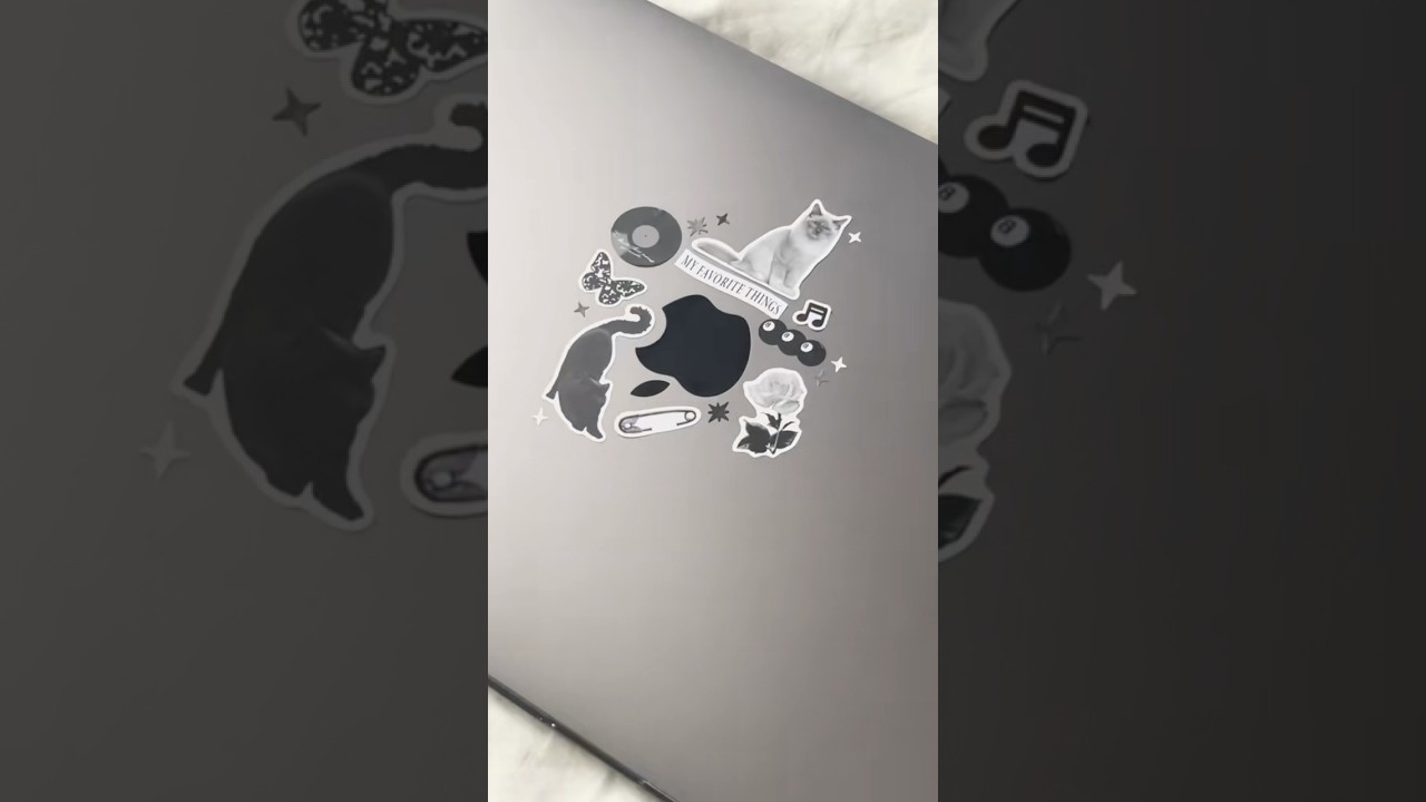 macbook laptop sticker deco 🐈&zwj;⬛  #deco #stickers