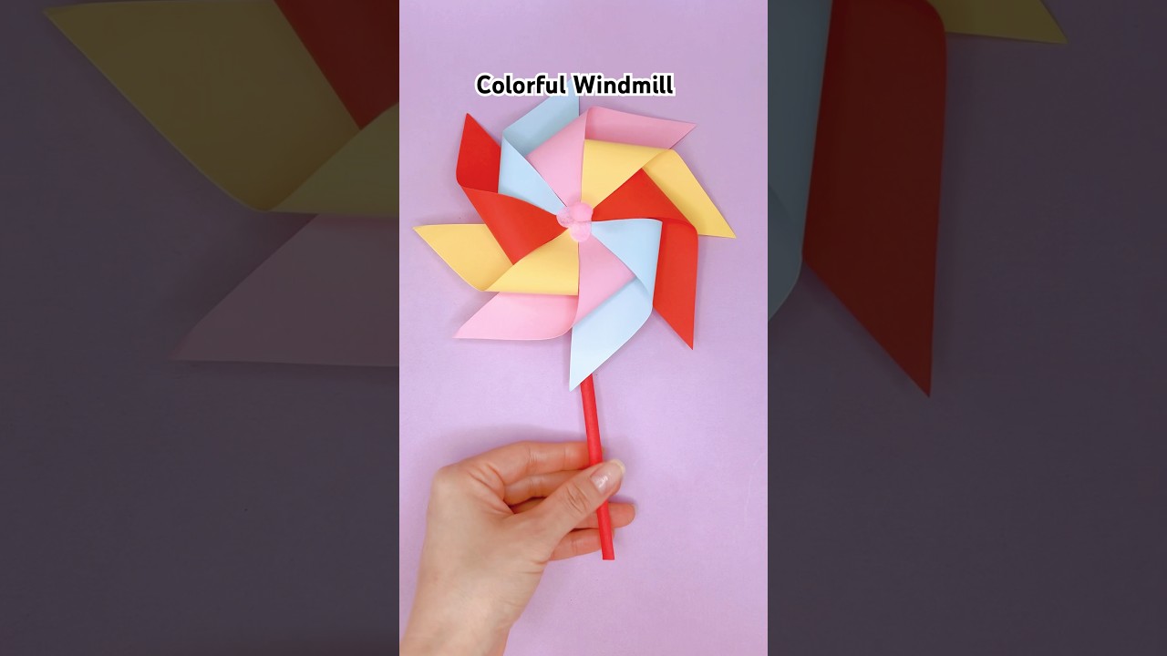Easy Colorful Windmill  /How To Make Paper Windmill / Easy Craft Ideas #shorts #papercraft #diy