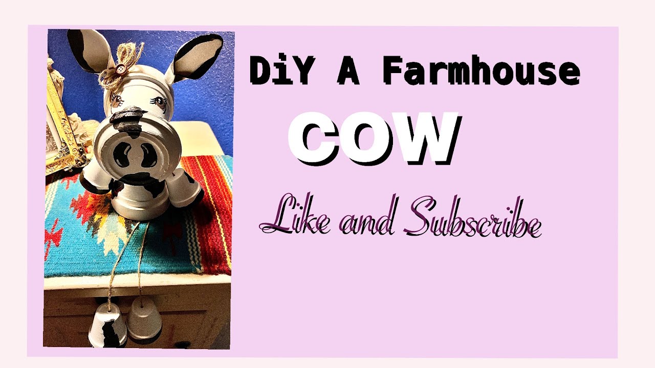 DIY A Farmhouse Cow ll Using Terra Cotta Pots