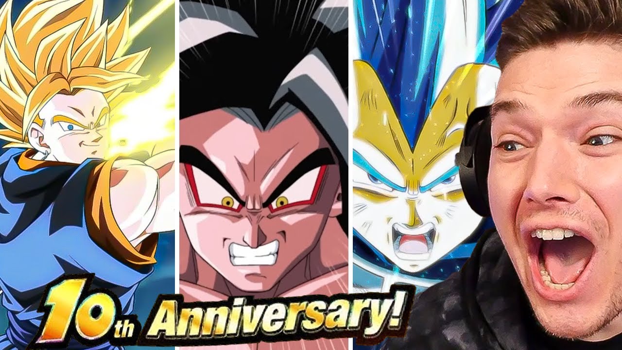 НОВЫЕ LR Super Vegito, SSJ4 Goku и SSBE Vegeta Super Attacks Reaction on Dokkan Battle 10th Anni!