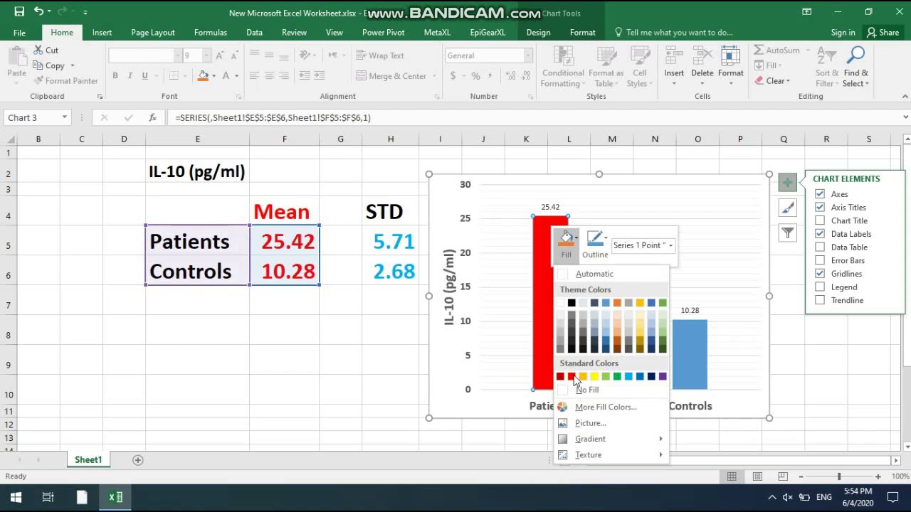 رسم المعدل والانحراف المعياري باسهل طريقة -Plotting mean and STD in bars-Easiest way ever
