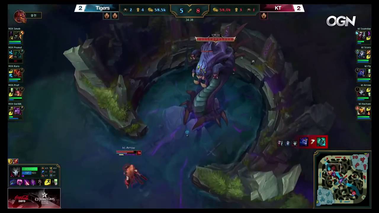 LCK 2016 Summer Playoffs - ROX Tigers Vs.KT Rolster  - Baron Steal