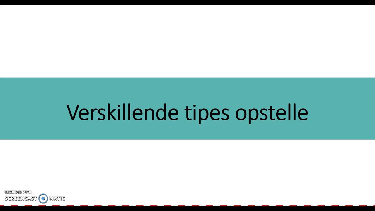 Tipes opstelle