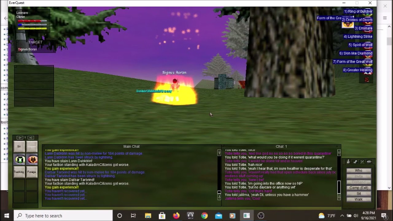 Classic Everquest - Druid Solo 40 to 47 - Quadding Dwarves + Luminescent Staff