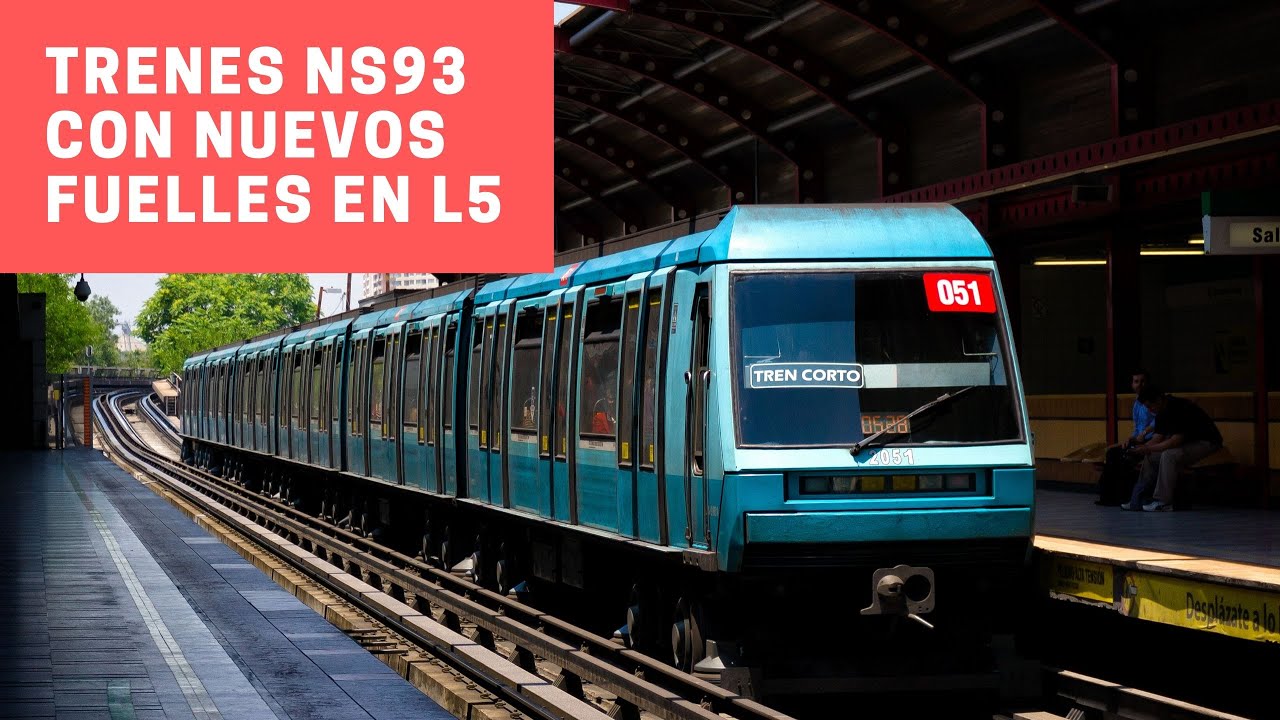 Metro de Santiago | Recopilaci&oacute;n trenes Alstom NS-93 N2051 N2052 y N2053 con nuevos fuelles en L5