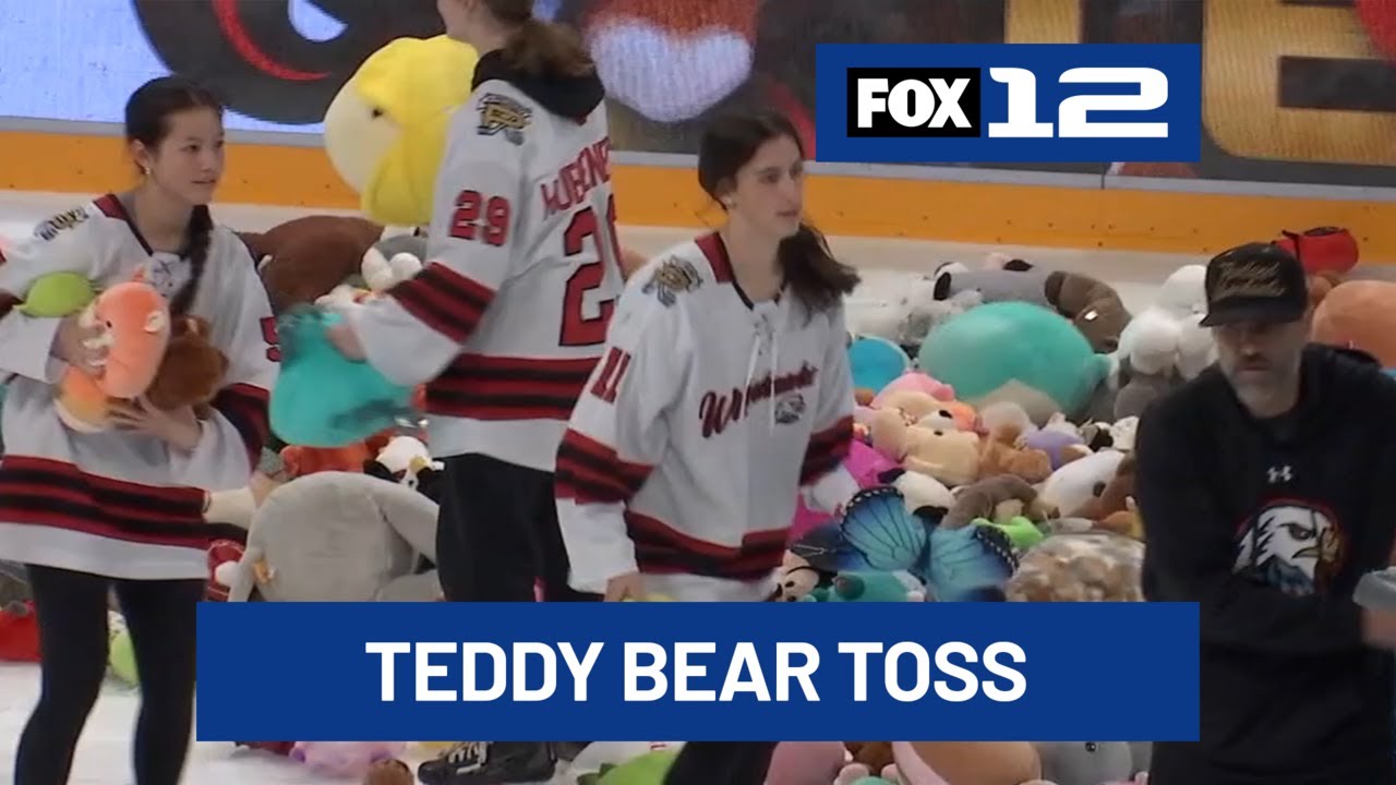 Fans let the fluff fly at Portland Winterhawks’ annual Teddy Bear Toss