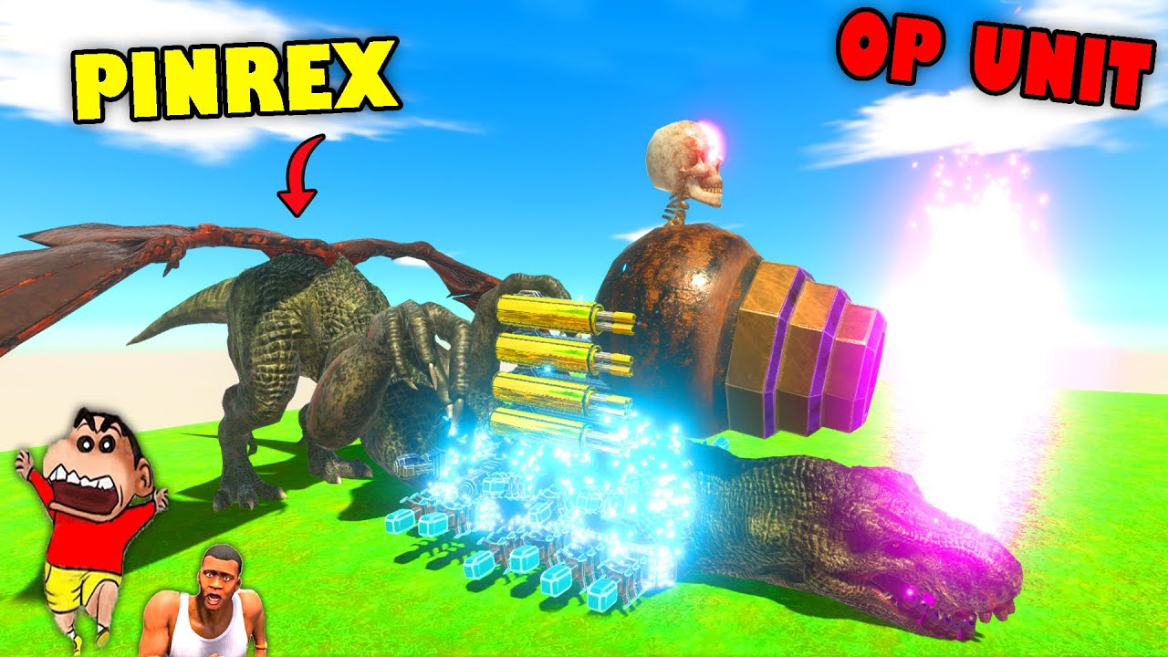PINREX gets STRONGER | PINCHAN Upgraded PINREX TREX in Animal Revolt Battle Simulator with SHINCHAN