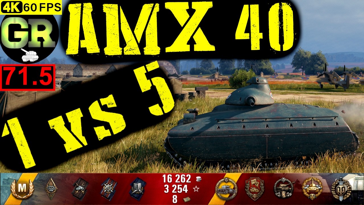 World of Tanks AMX 40 WoT Replay - 7 Kills 1.1K DMG(Patch 1.4.0)