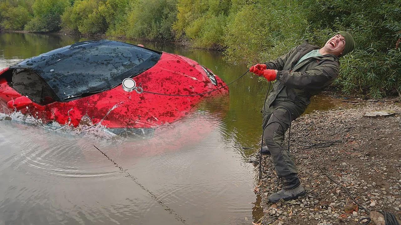 Βρήκα Λαμποργκίνι κάτω από το νερό ψαρεύοντας με μαγνήτη!