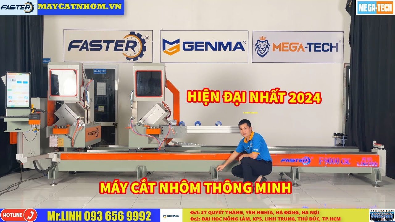 Máy cắt nhôm 2 đầu mới nhất 2024 | Faster F9000 Limited Smart CNC