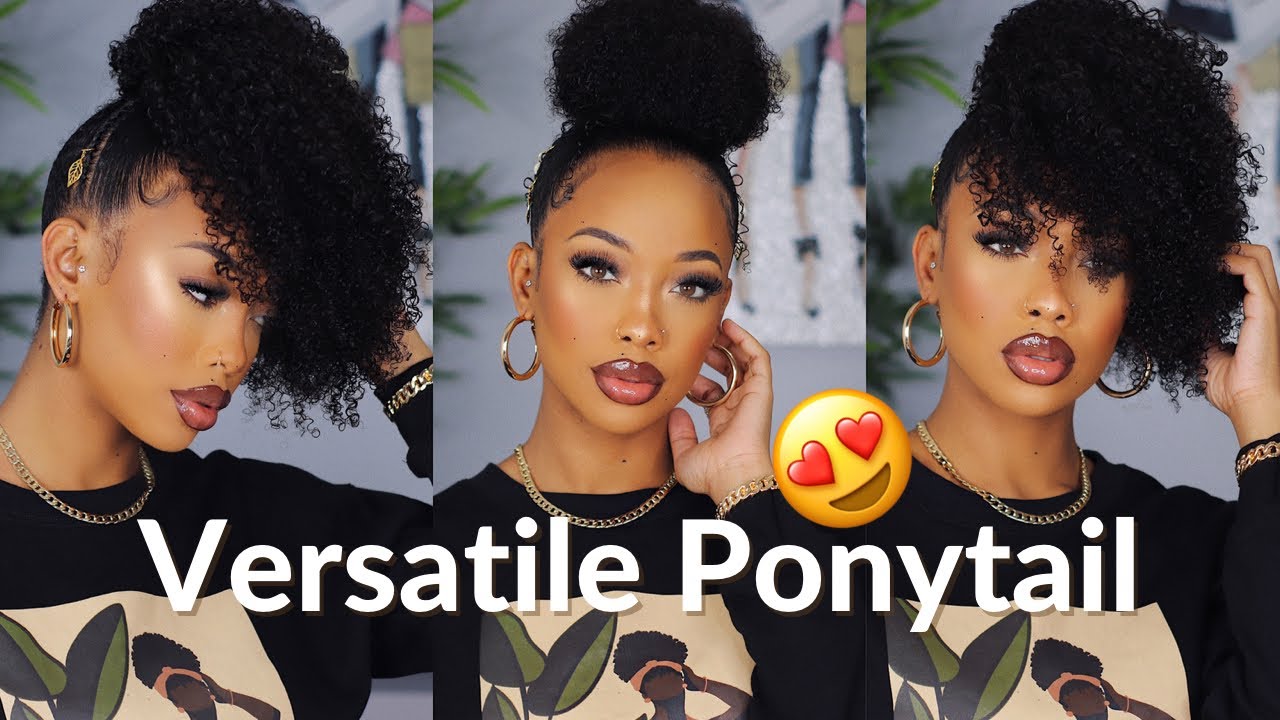 SUPER EASY NATURAL HAIR PONYTAIL! Kinky Curly Drawstring For my 4c SIS!- Betterlength
