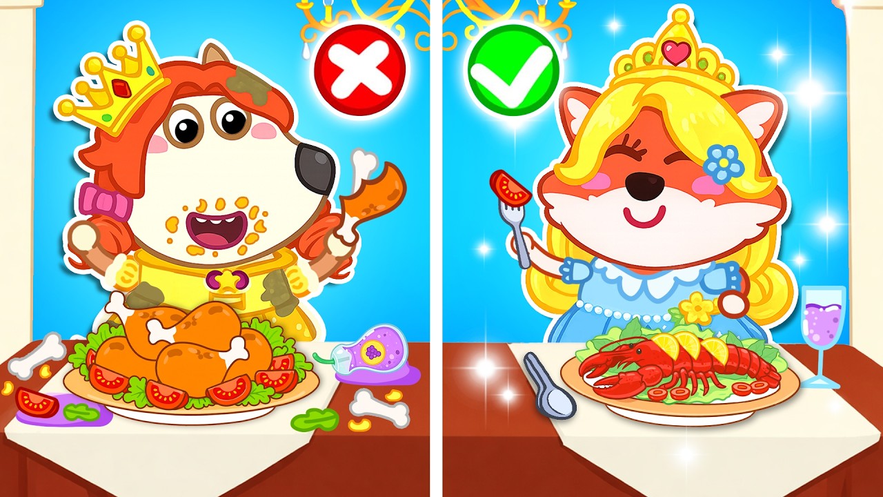 Baby Princess, Learn Your Table Manners! Good Manners Song | Wolfy Baby Rhymes