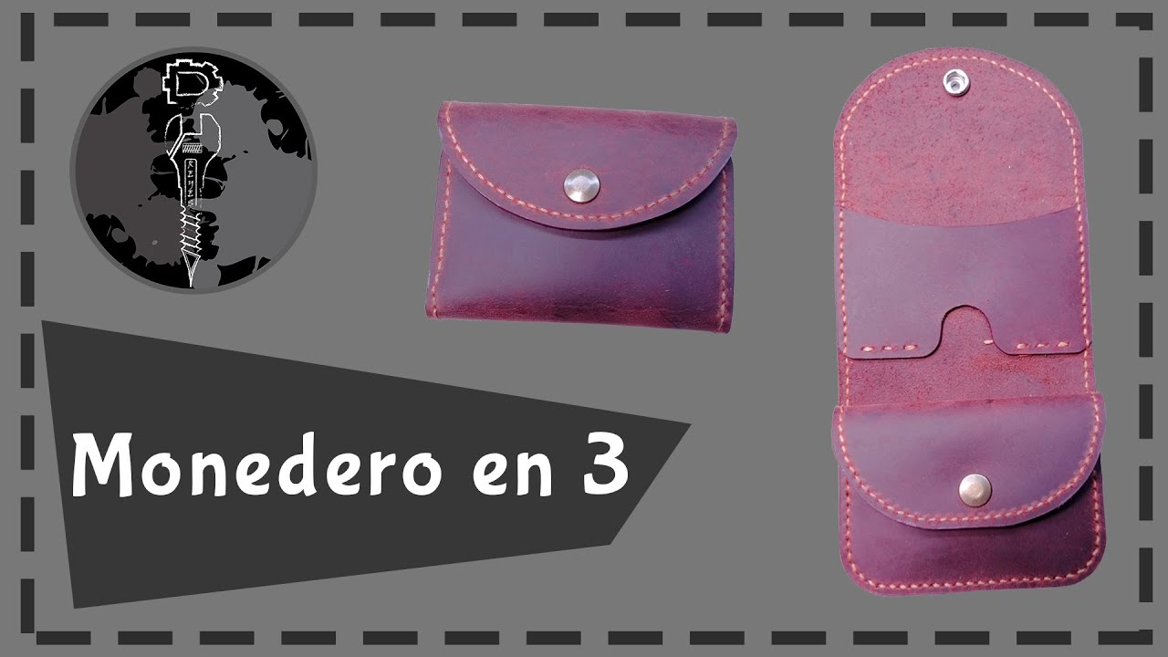 Cómo fabricar un monedero de forma artesanal ( monedero en 3) D.I.Reyes