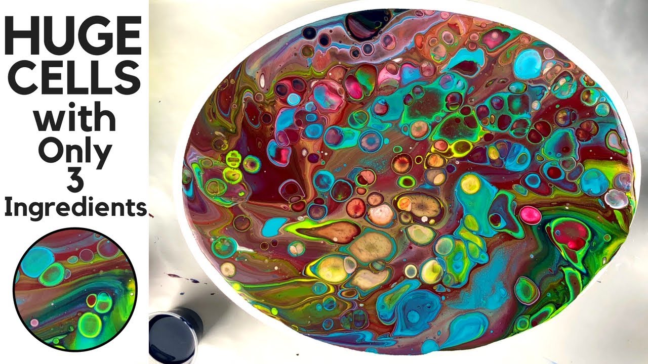 Paint Pour HUGE CELLS with Acrylic Pouring Fluid Art