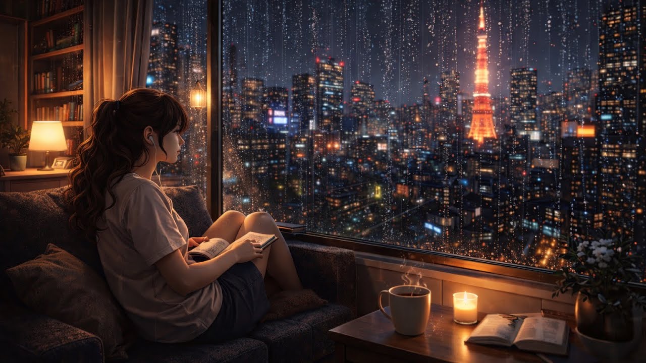 Tokyo Apartment Rain LoFi 🌧️Relaxing Night Beats | Study / Chill / Sleep