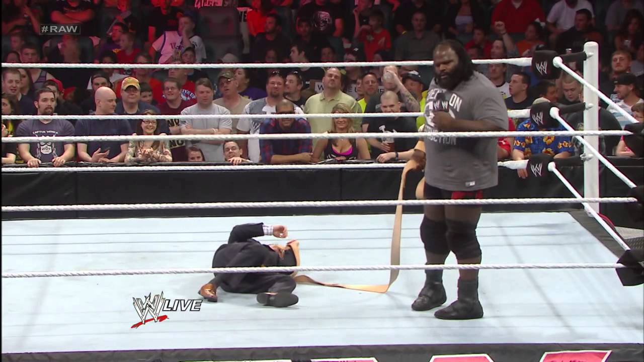 Mark Henry demonstrates a Strap Match with Josh Mathews: Raw, May 13, 2013