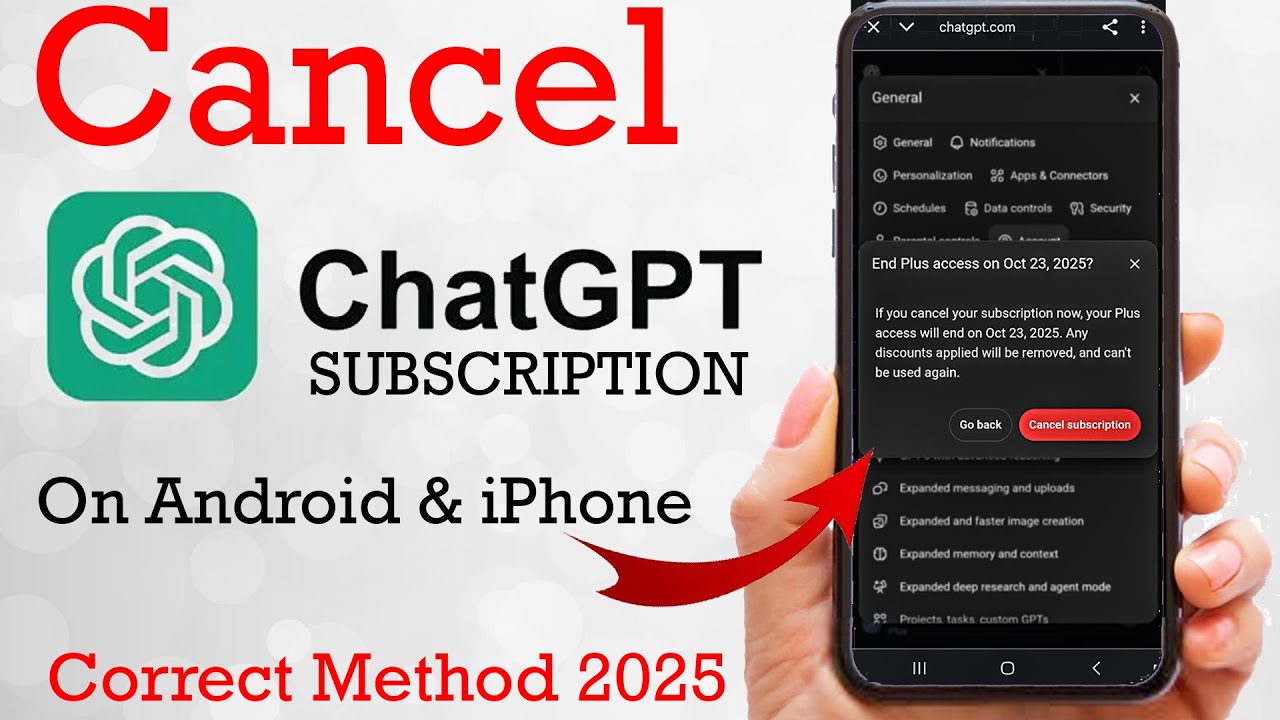 How to cancel ChatGPT subscription on iPhone and android 2025