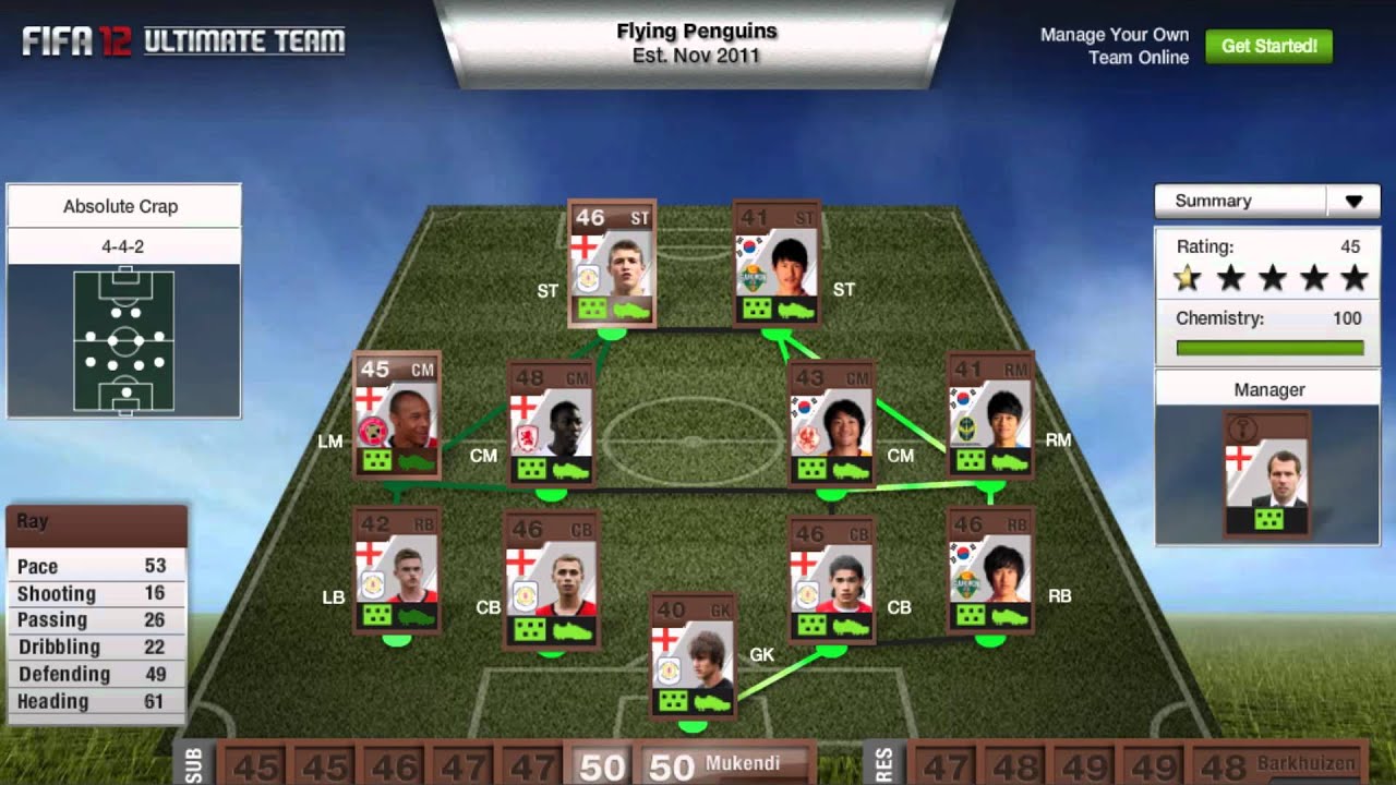 FIFA 12 Ultimate Team | Subscriber Squad Builder | Worst Rated Squad Possible