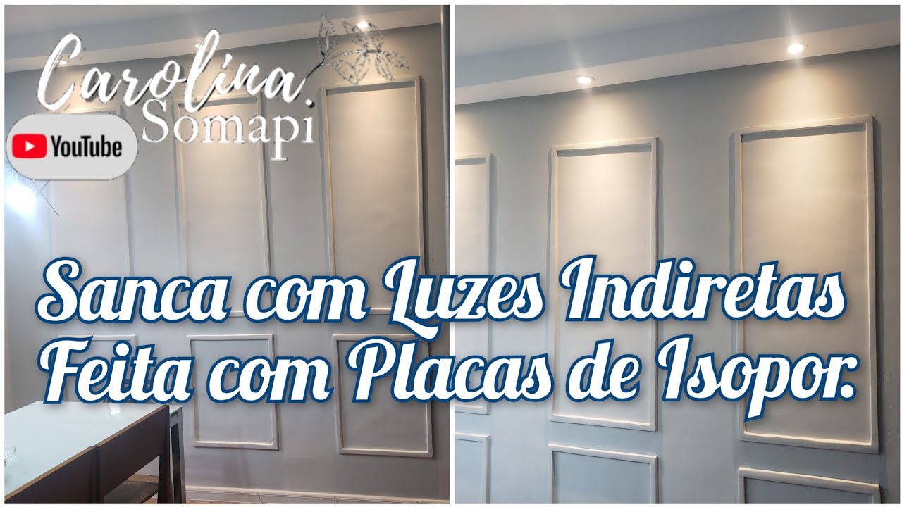 Sanca de Isopor com luzes indiretas- Passo a passo.
