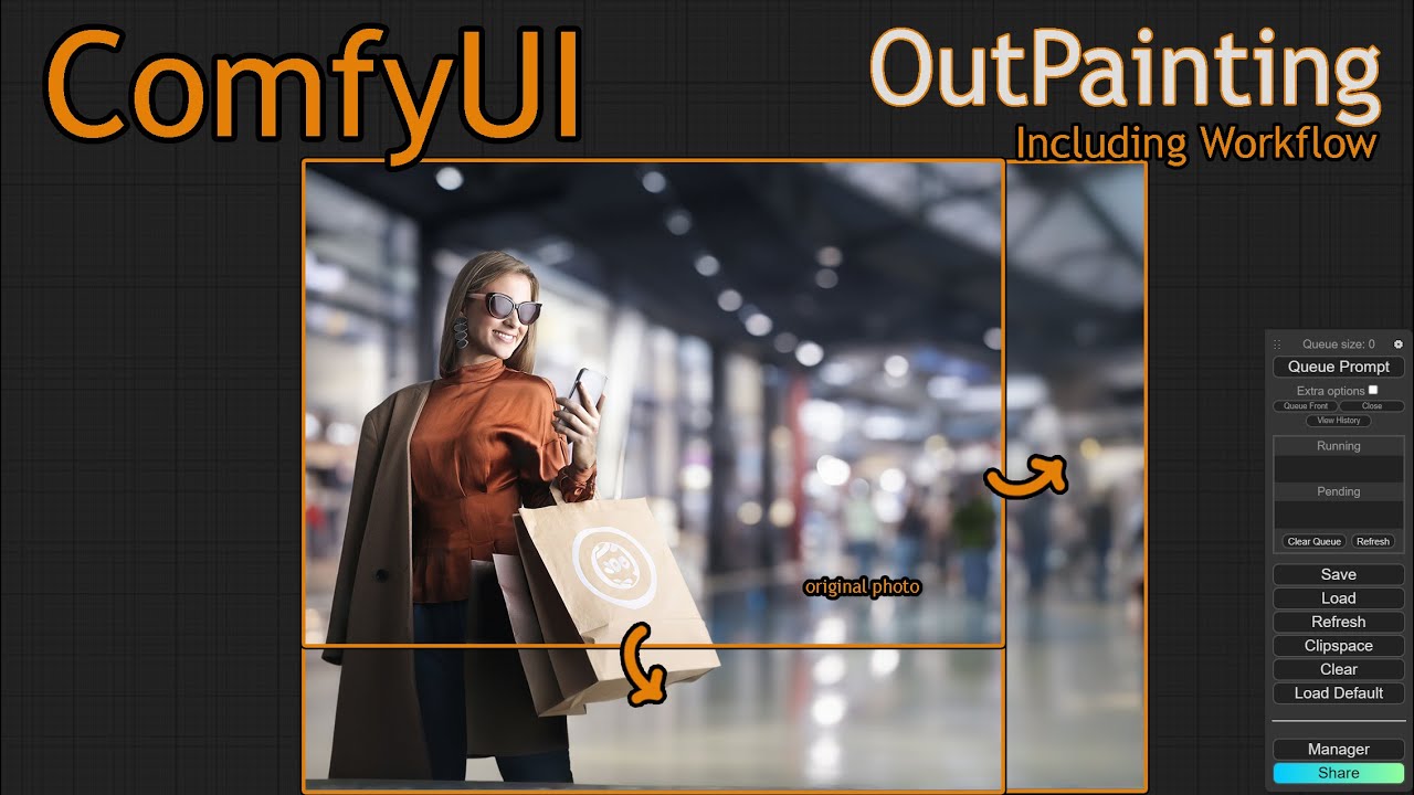 Рабочий процесс ComfyUI Outpaint #comfyui #outpaint #рабочий процесс