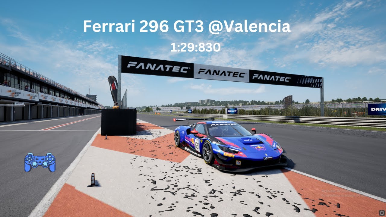 ACC : Ferrari 296 GT3 at Valencia (1:29.830) on PS4 controller