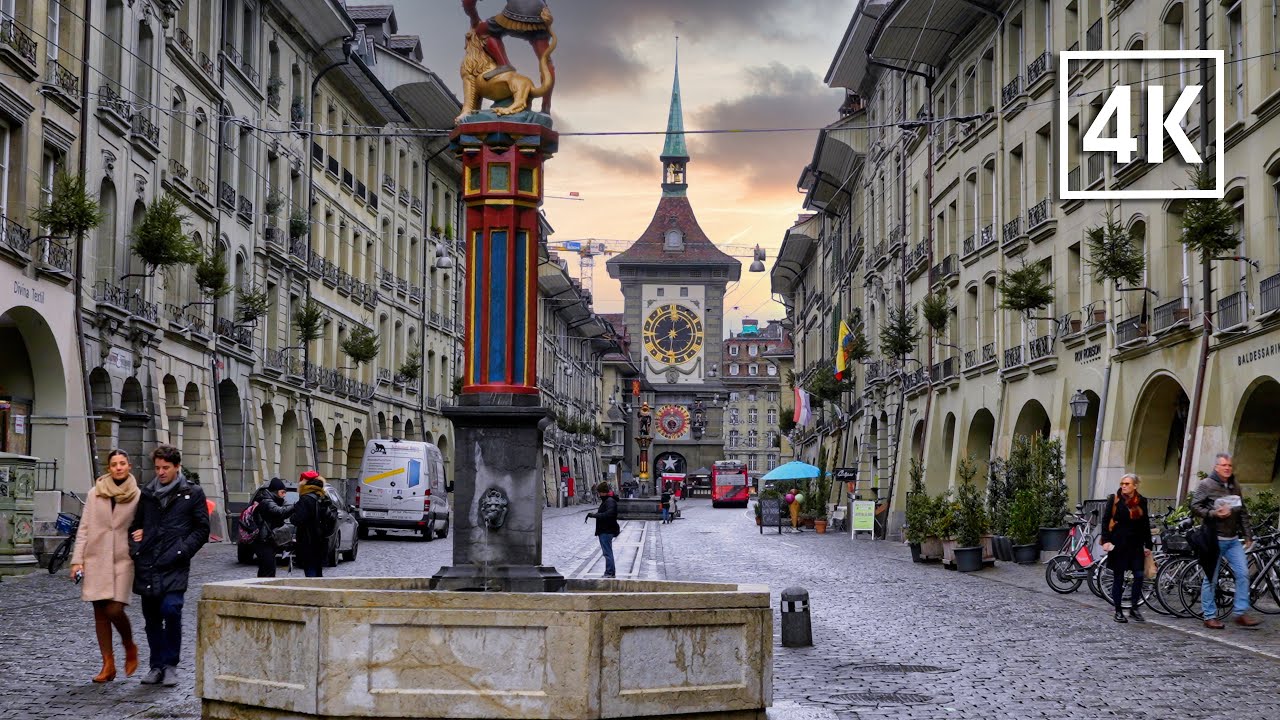 Bern, the capital of Switzerland 🇨🇭 Walking in the rain, UNESCO World Heritage Site