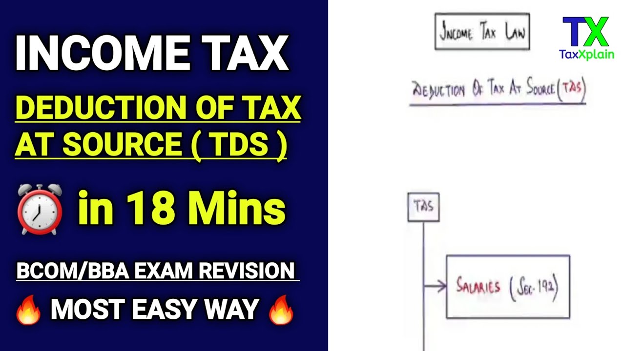 Tax Deducted At Source (TDS) One Shot Revision | Income Tax For BCOM/BBA 2025-26 | TaxXplain | Hindi