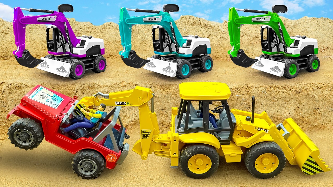 Construction Rescue Mission! Crane Truck, Excavator and Big Crashes